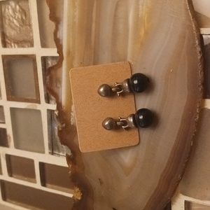 Vintage Sterling Black Earrings